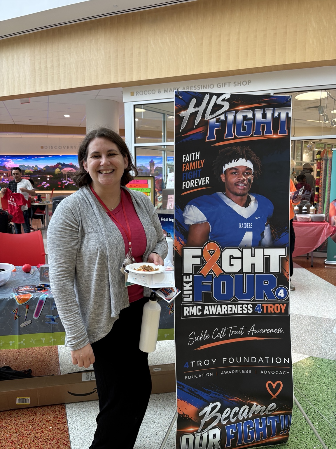 Visitor at an RMC awareness display
