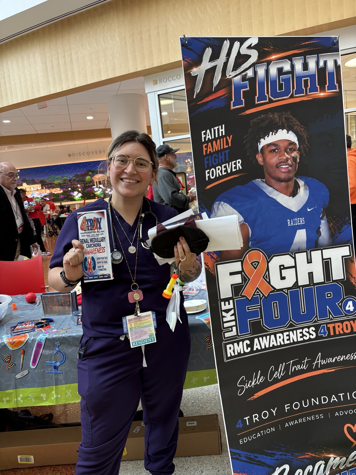 Community supporter at the awareness event