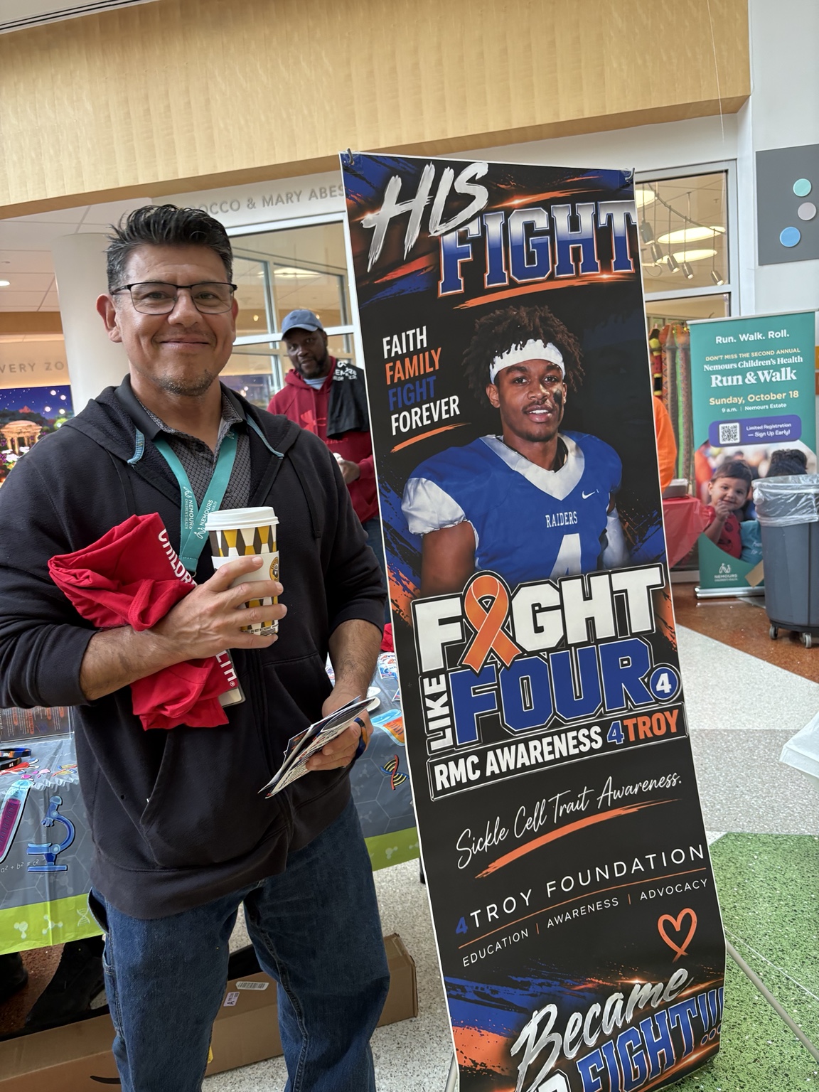 Supporter at the 4Troy awareness display