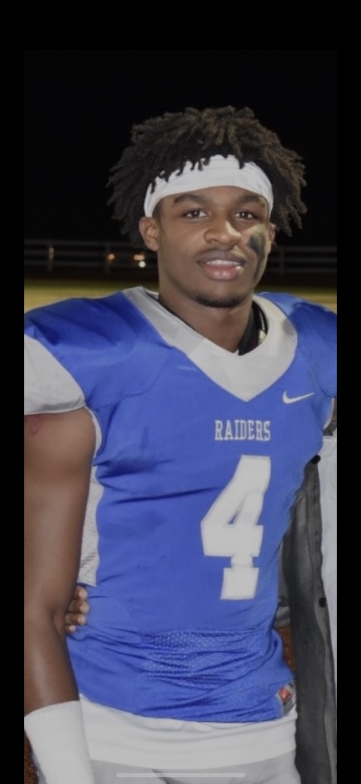 Troy in his blue number 4 Raiders uniform